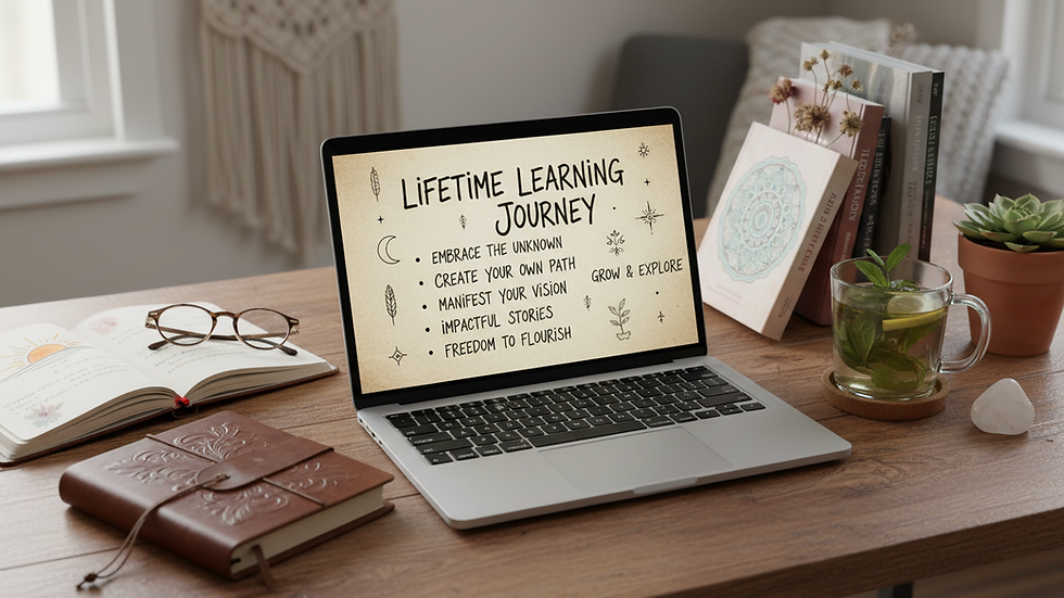 Eye-level view of a laptop with copywriting notes on the screen