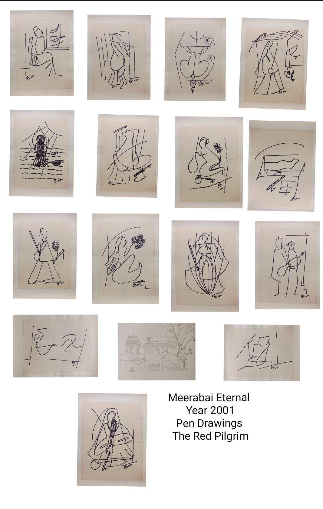 Meerabai Eternal 24 drawings (series of pen drawings year 2002)