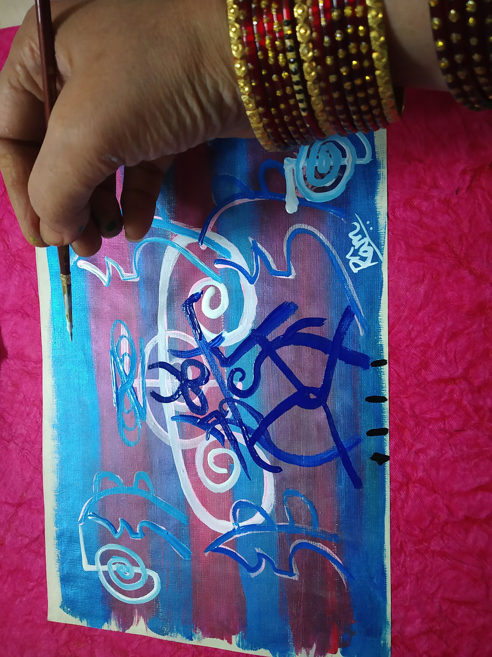 Thumbnail: Hand holding notebook with blue and white protective symbols