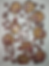 Abstract art with gold circles, hearts, and Asian prosperity characters