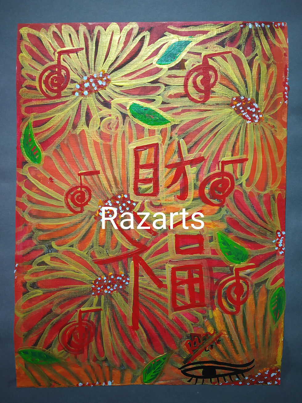 Red Golden Reiki flowers of Wealth and Goodluck