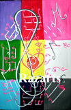 colourful geometric music symbol abstract art