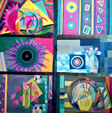 geometric paintings collection. Cubism collage artwork