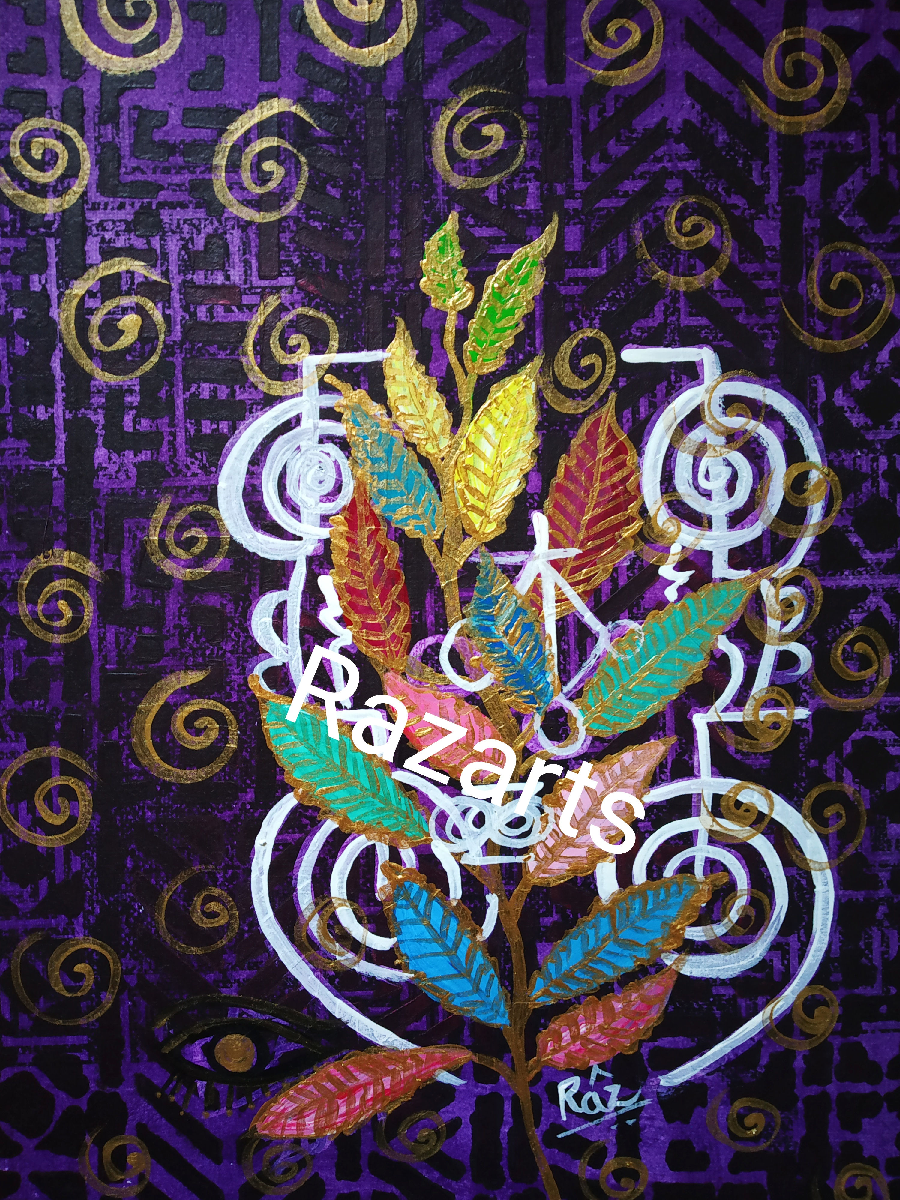 Contentment! modern elegant floral artwork