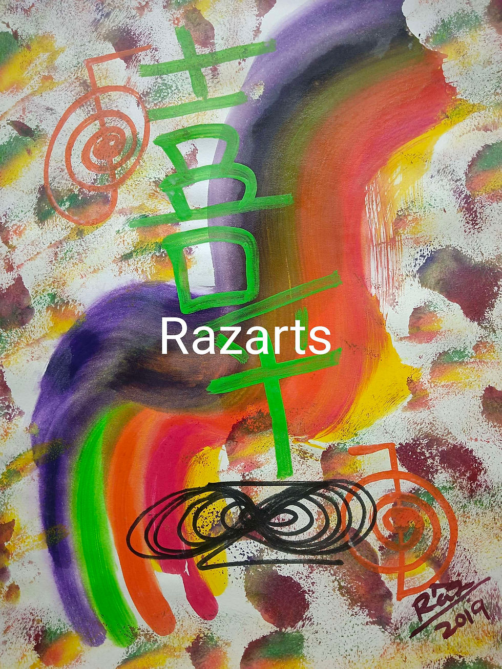 Thumbnail: Abstract painting with 'Razarts' text