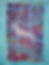 Abstract art with layered red and blue characters, 'Razarts' text