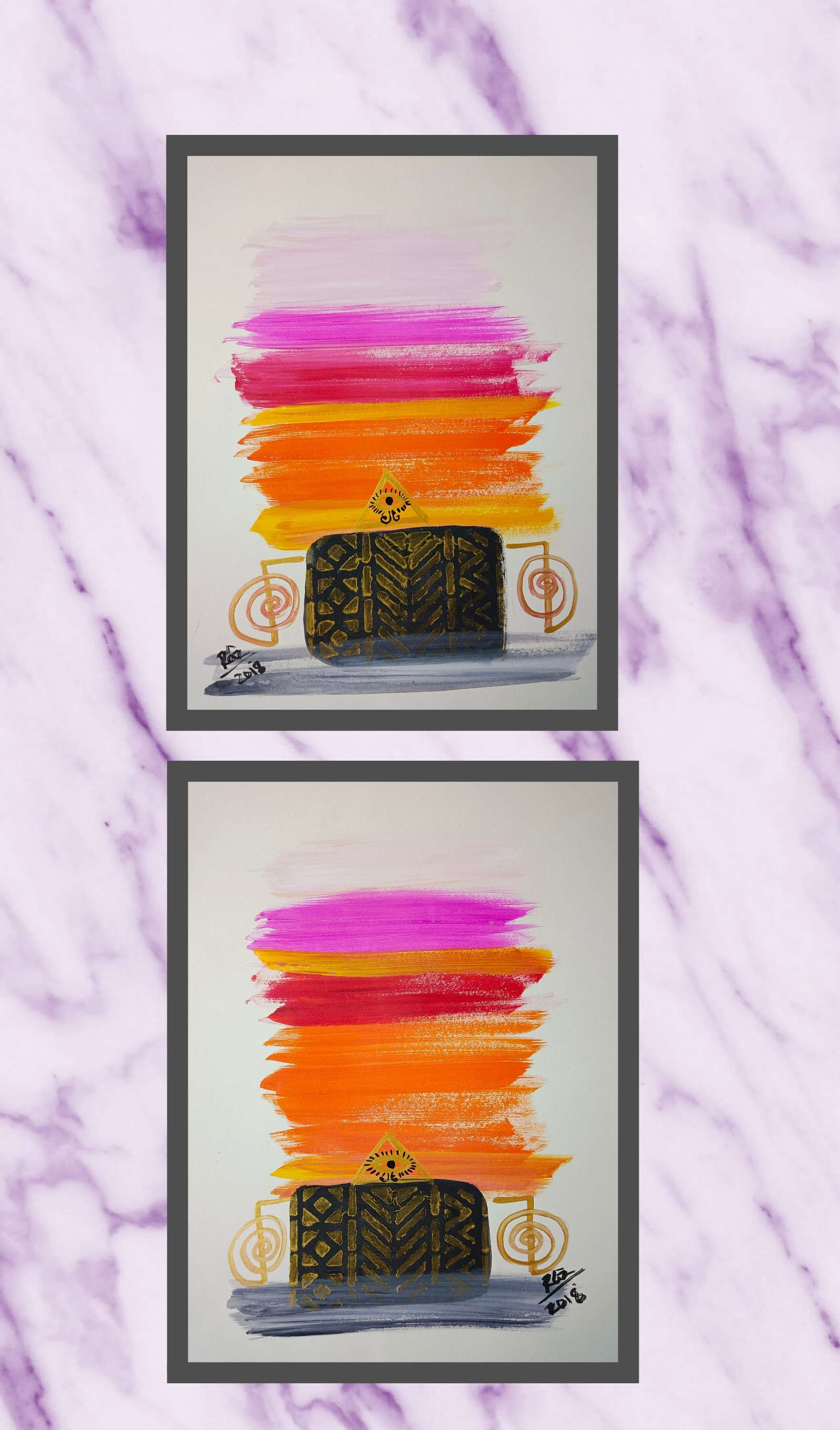 Meeting of Minds 1 and 2 (pair  of Abstract Paintings)