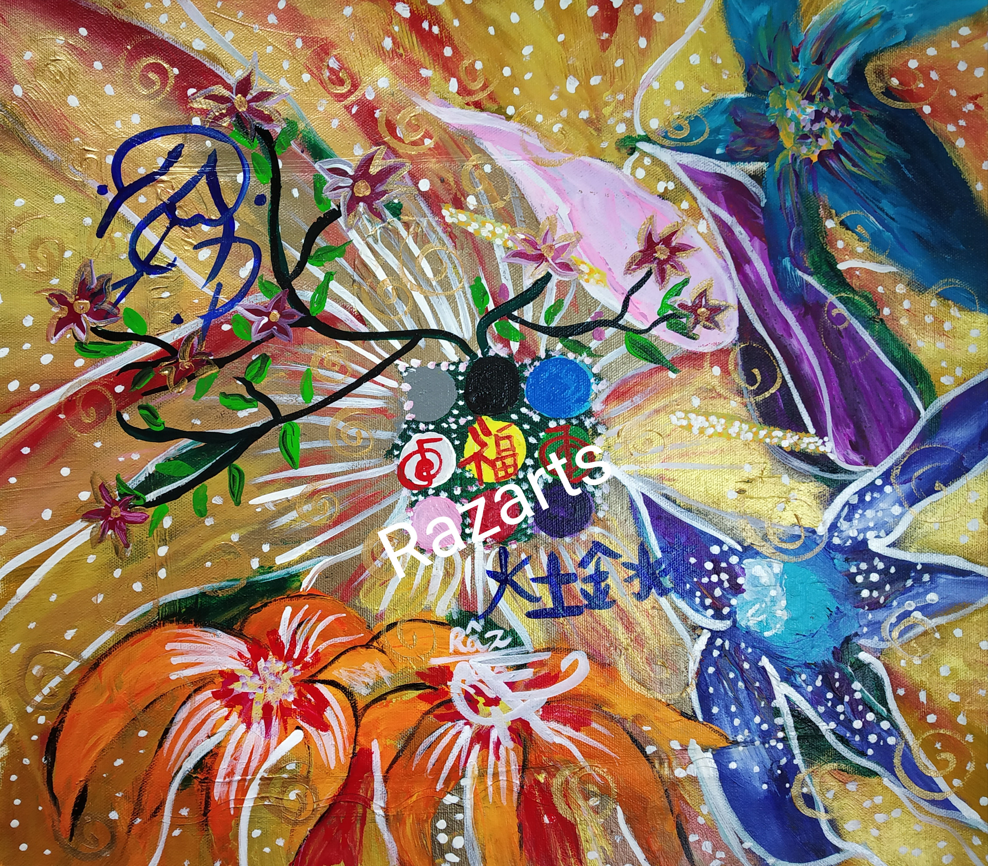  Magical Flower of Feng shui family blessings art