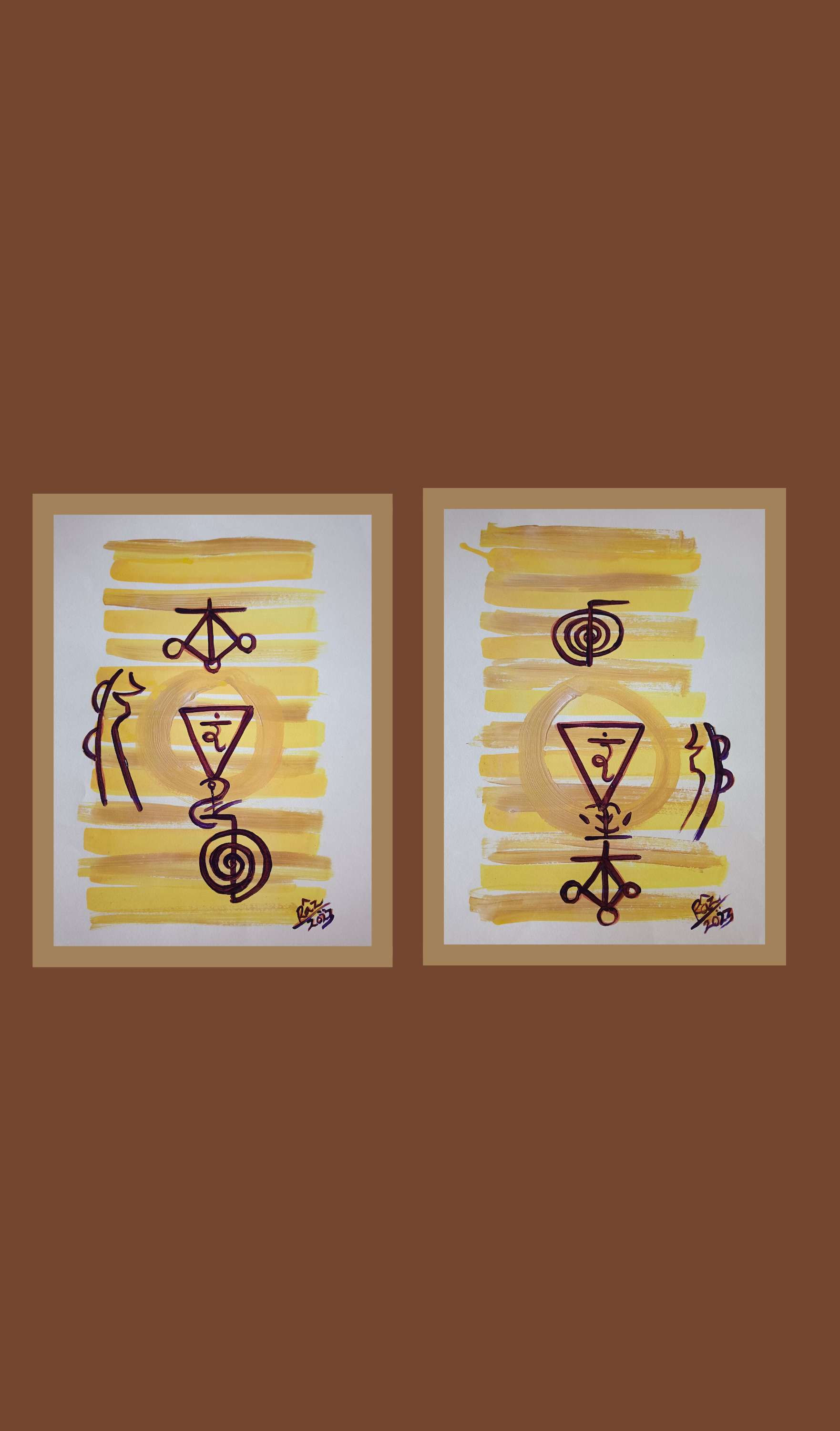 Gut Strength! I have a bright future! two paintings 