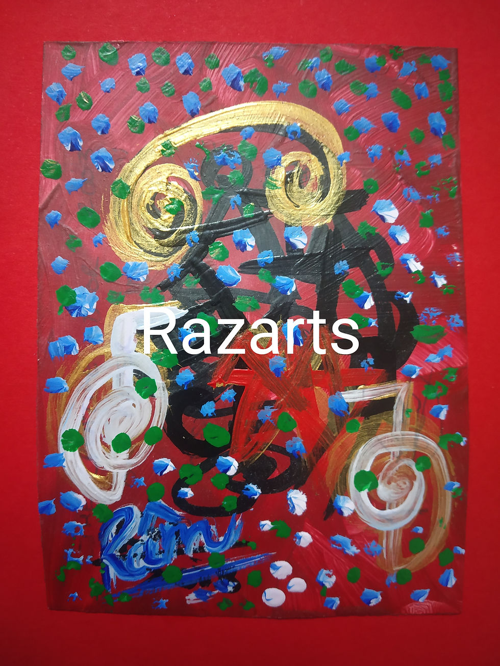 Pig Abundance Reiki tiny red healing art card