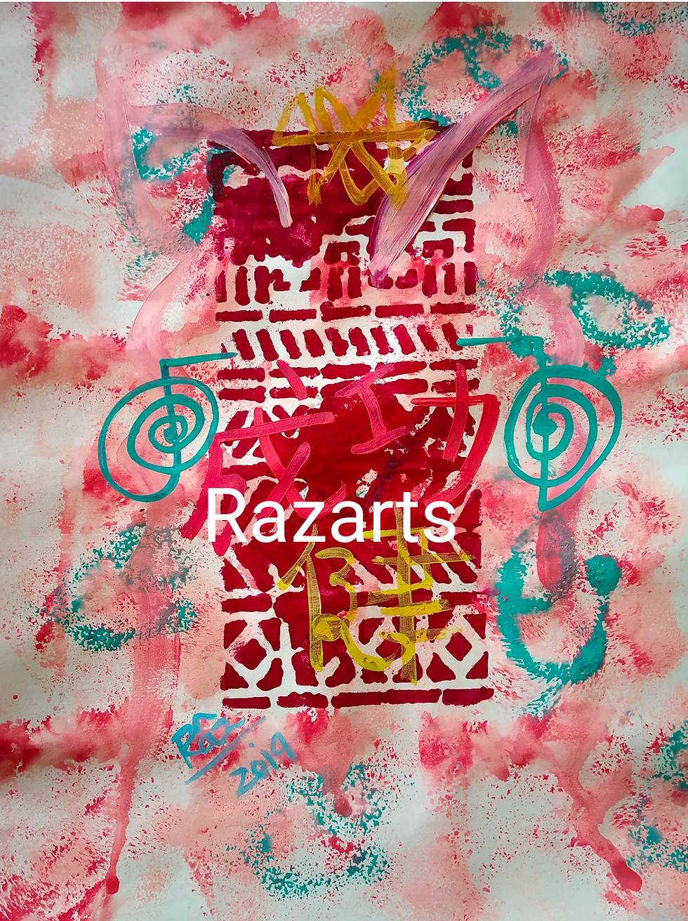 Thumbnail: Abstract art with 'Razarts' and 'RBG 2018' text