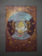 Reiki art with concentric circles, leaves, and Razarts