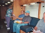 Cancer mobile unit screening men during th KY State Fair.