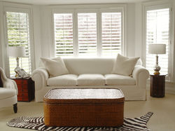 Living room white shutters