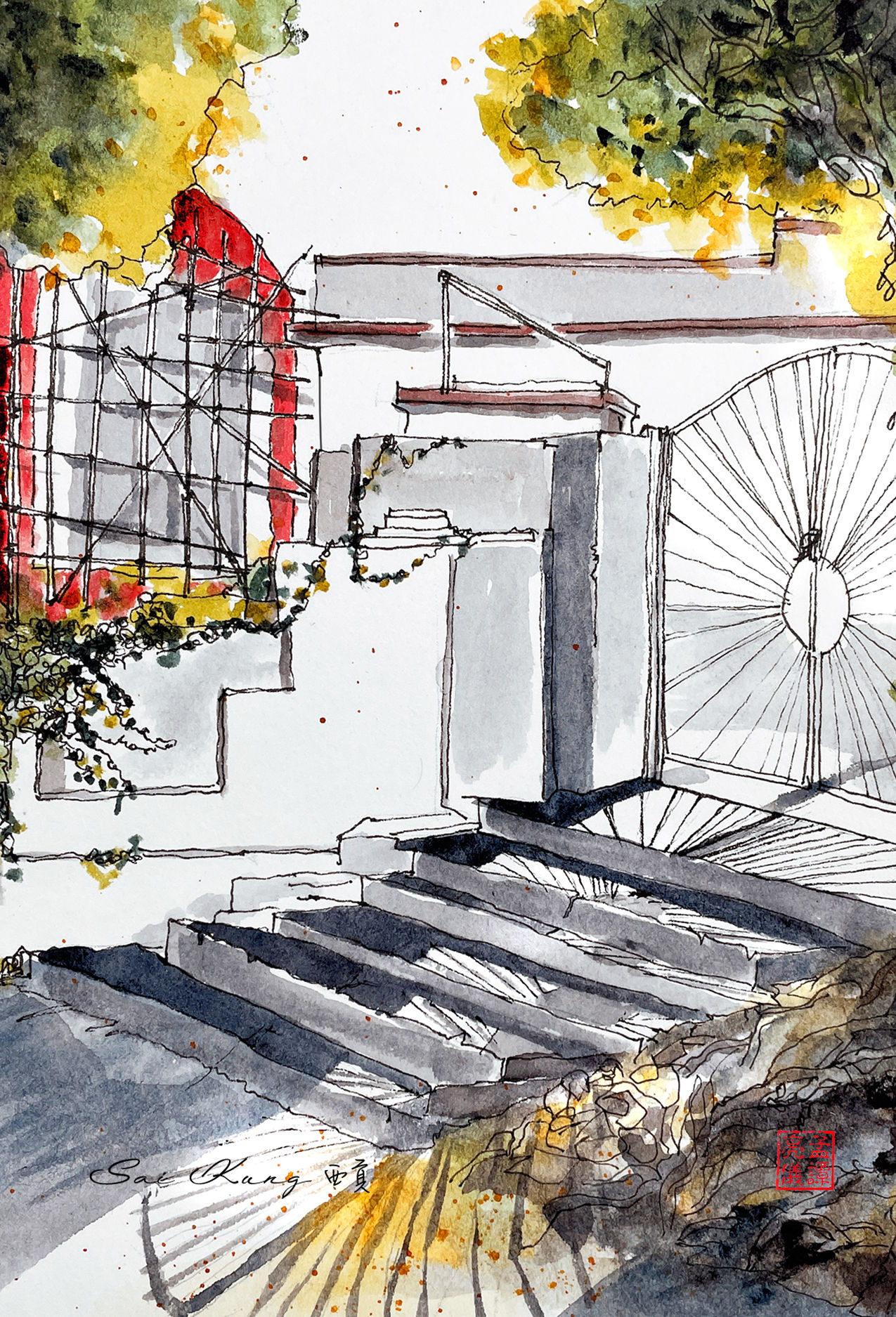 Shadows. Hong Kong Watercolor Cards/ Artprints