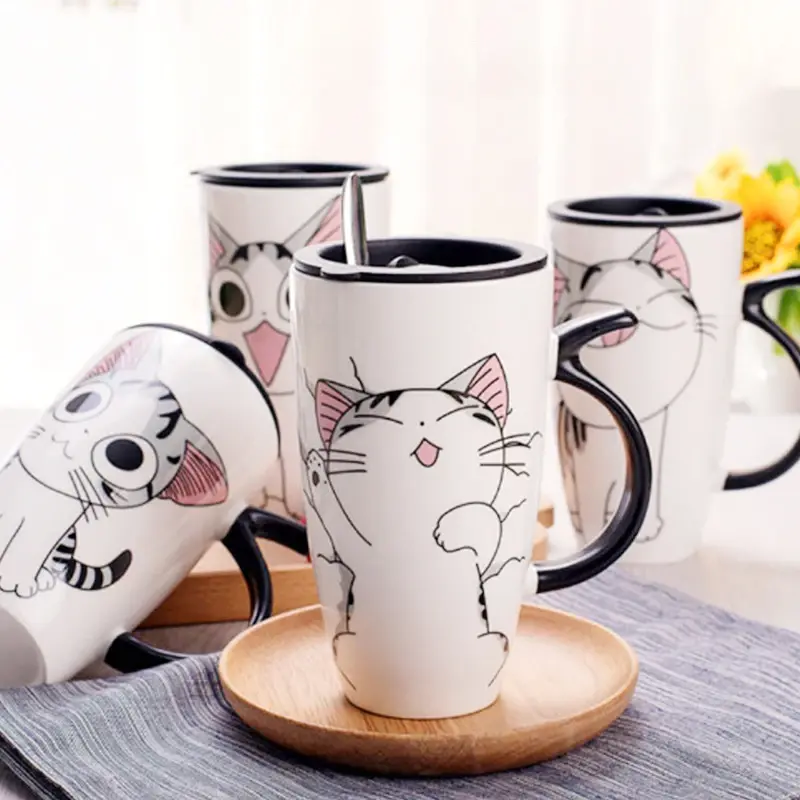 Cute Cat Animal Mug – 600ml Large Capacity Coffee & Tea Cup