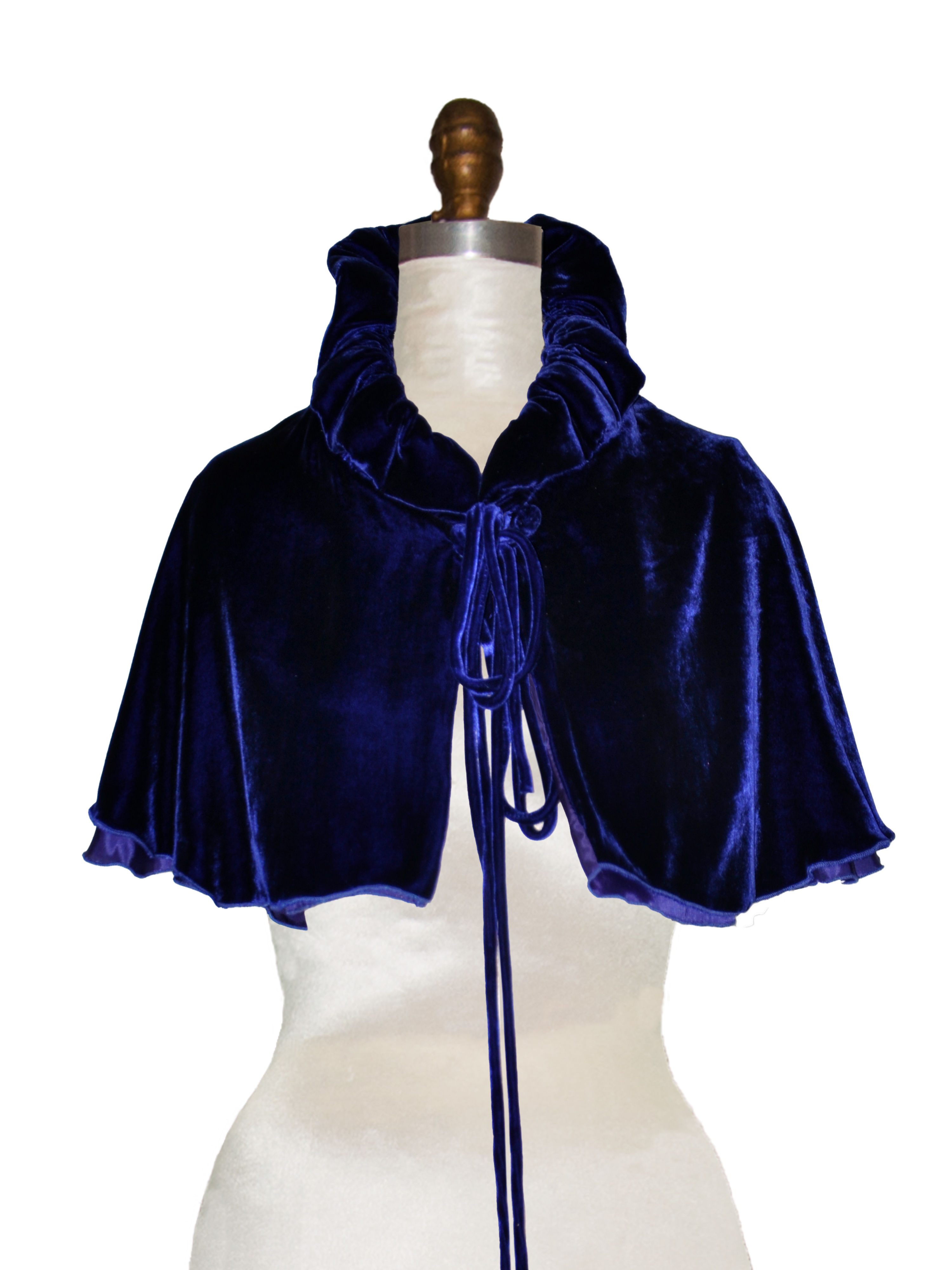 Cape velvet short blue color