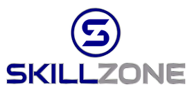 Skillzone Sports logo featuring blue S design for soccer training