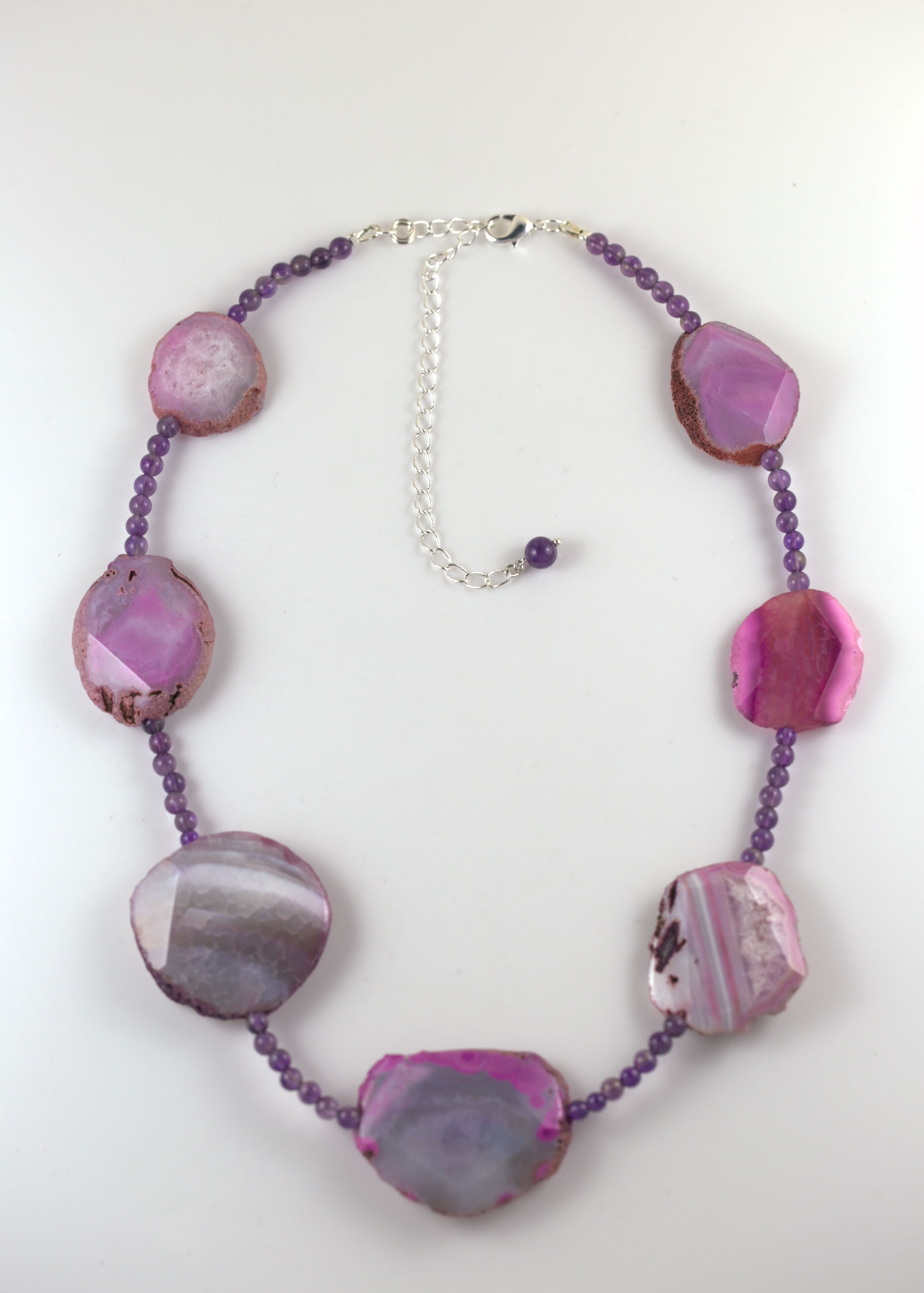 Agate Slab Necklaces Largest Bead 34.5mm Hole to Hole
