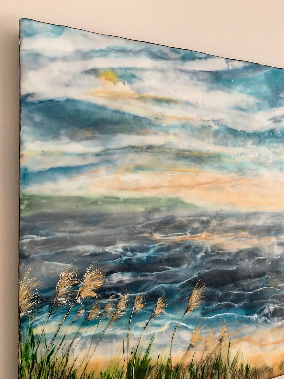 Thumbnail: *SOLD* Dunescape Original Encaustic Painting 24"x18"