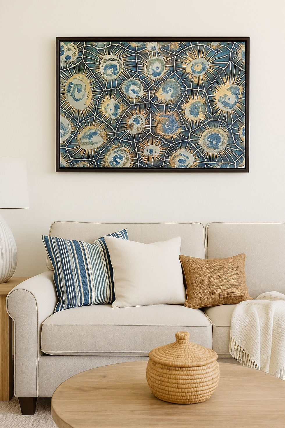Thumbnail: *SOLD* Petoskey Stone Radiance Encaustic Original Painting 20” x 28”