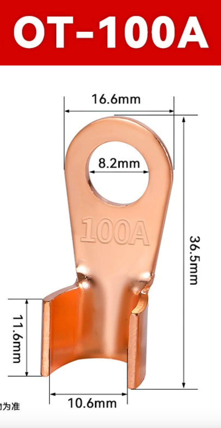 Miniatura: Terminal de ojal tubular de cobre sin aislar serie OT
