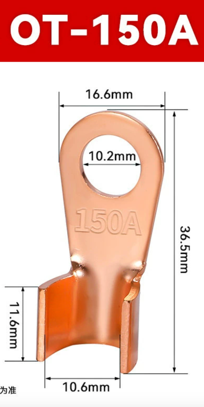 Miniatura: Terminal de ojal tubular de cobre sin aislar serie OT