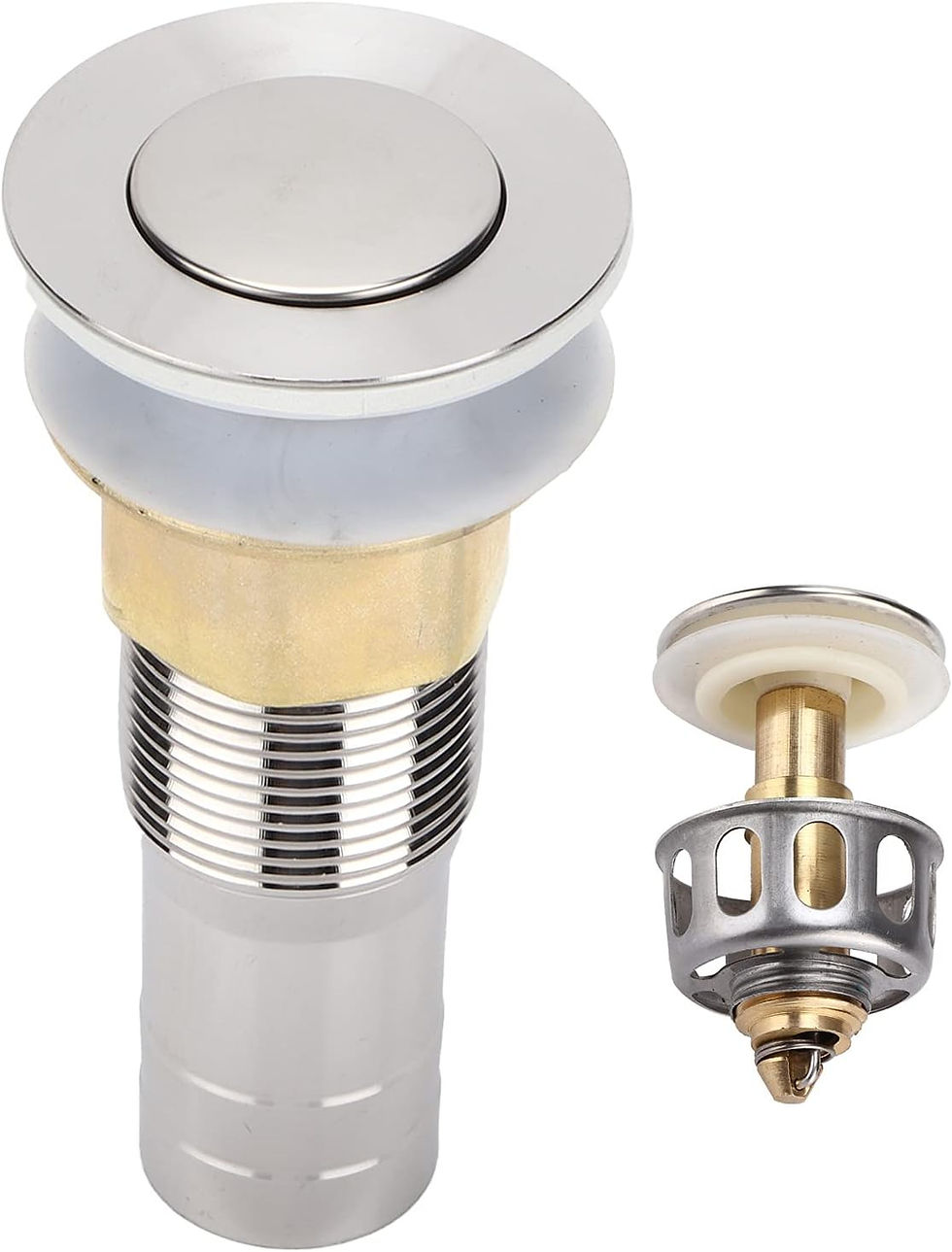 Thumbnail: Bouncing Floor Drain with Strainer Anti-Clogging Stopper Stainless Steel