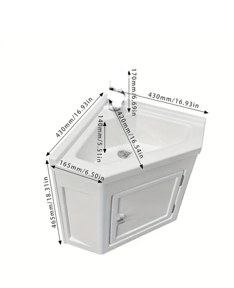 Miniatura: Lavabo con mueble de rinconera en plástico para caravana, autocaravana y camper.