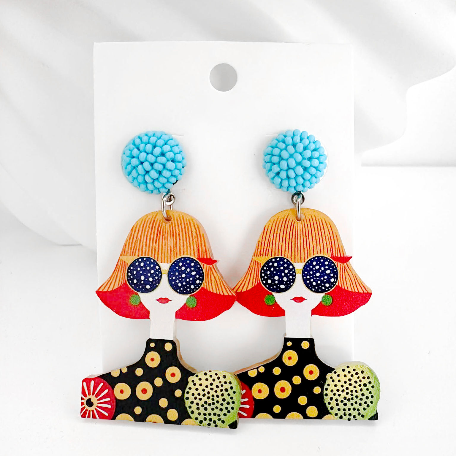 Retro Specs Resin Earrings