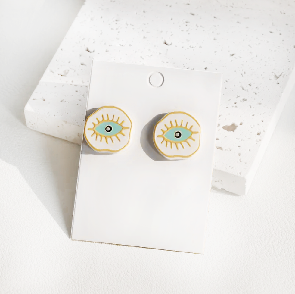 Irregular Acrylic Eye Stud Earrings
