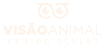 Logo em cor creme da Visão Animal.
