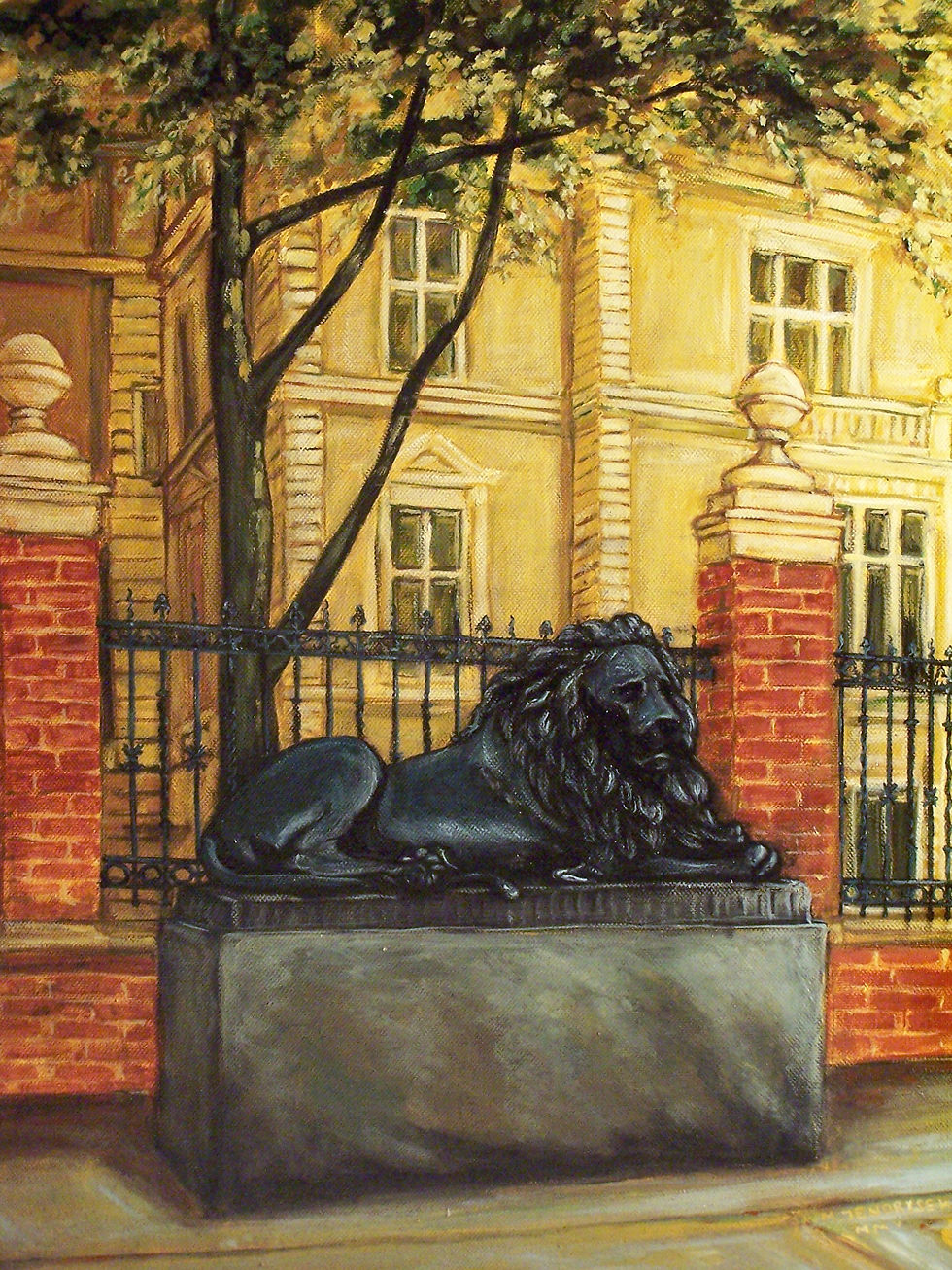 Gliwice Lew czuwający 50x40 olej