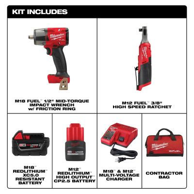 Thumbnail: Milwaukee Tool M18 FUEL and M12 FUEL 2-Tool Combo Kit