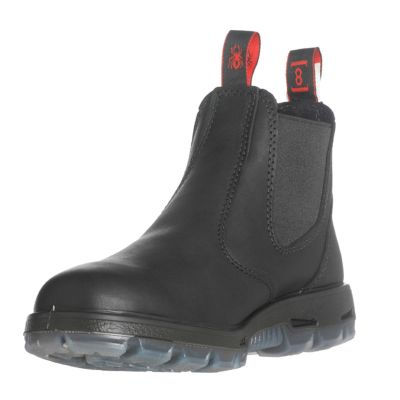 Redback Black Slip-On Leather Boot