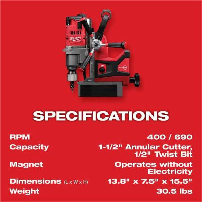 Thumbnail: Milwaukee Tool M18 FUEL 1-1/2" Lineman Magnetic Drill High Demand Kit