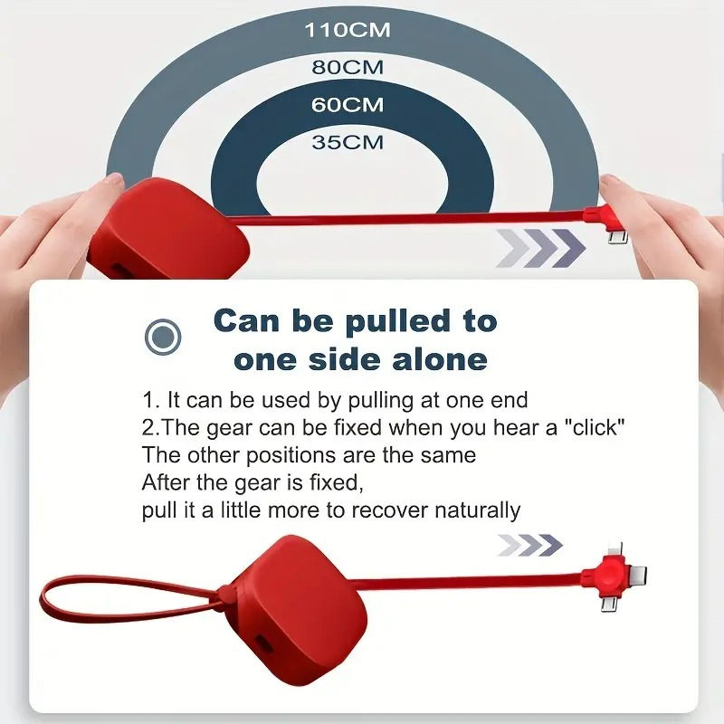 Thumbnail: 3-in-1 Retractable USB Data Cable with Phone Stand