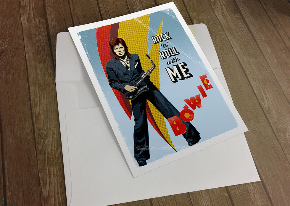 Thumbnail: Official Bowie greetings card/postcard Pinups