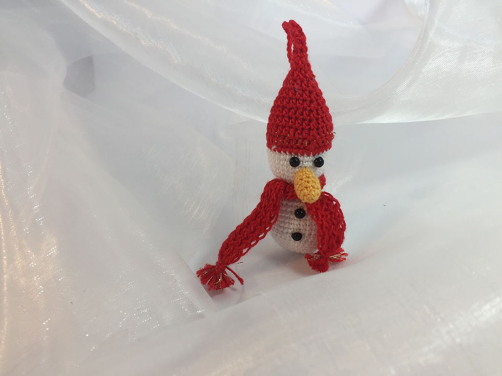 Miniatura: Bałwanek(mikołajek) na szydełku / crochet christmas snowman