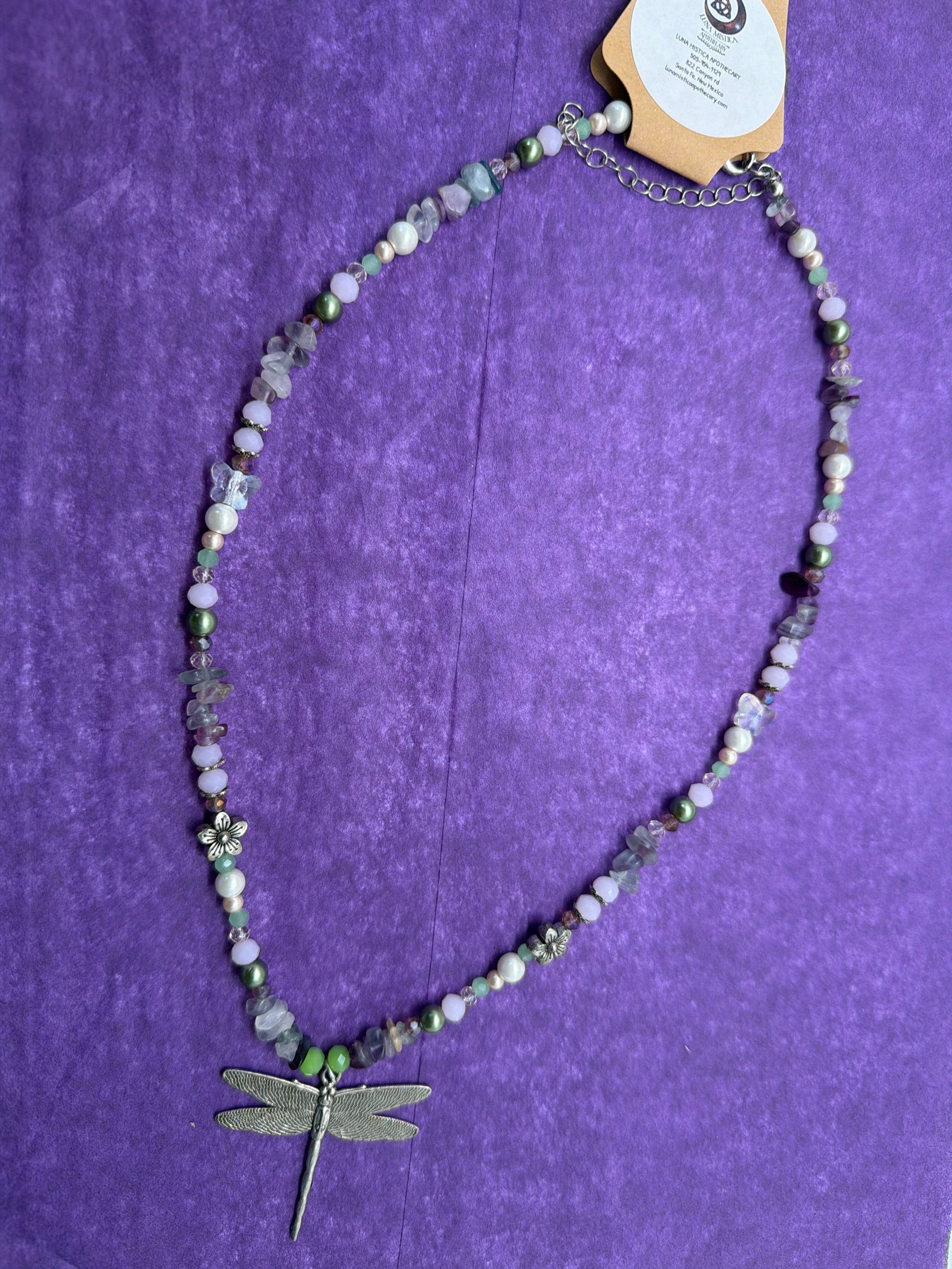 Dragonfly Quartz Necklace