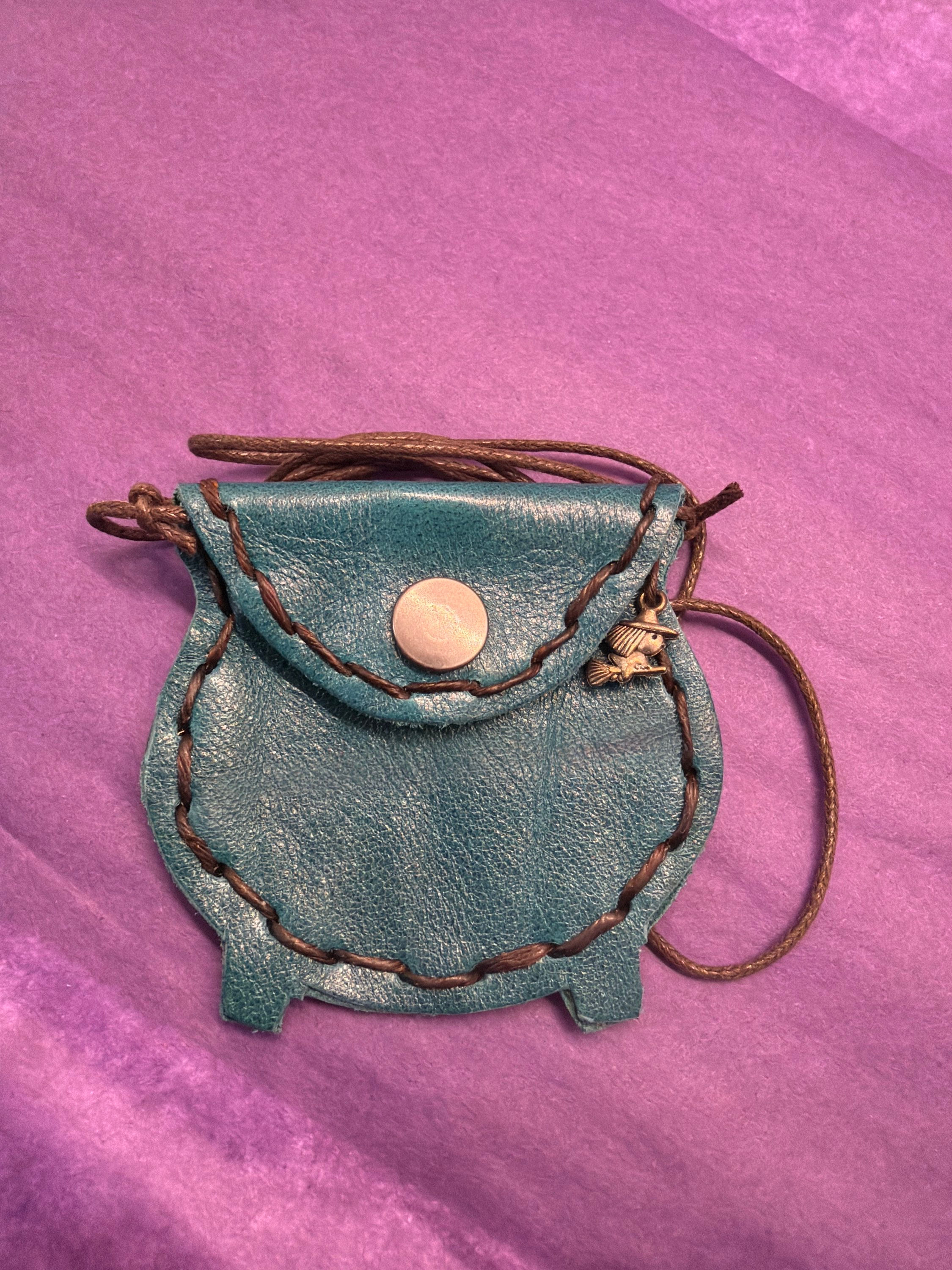Leather Medicine Bag Turquoise