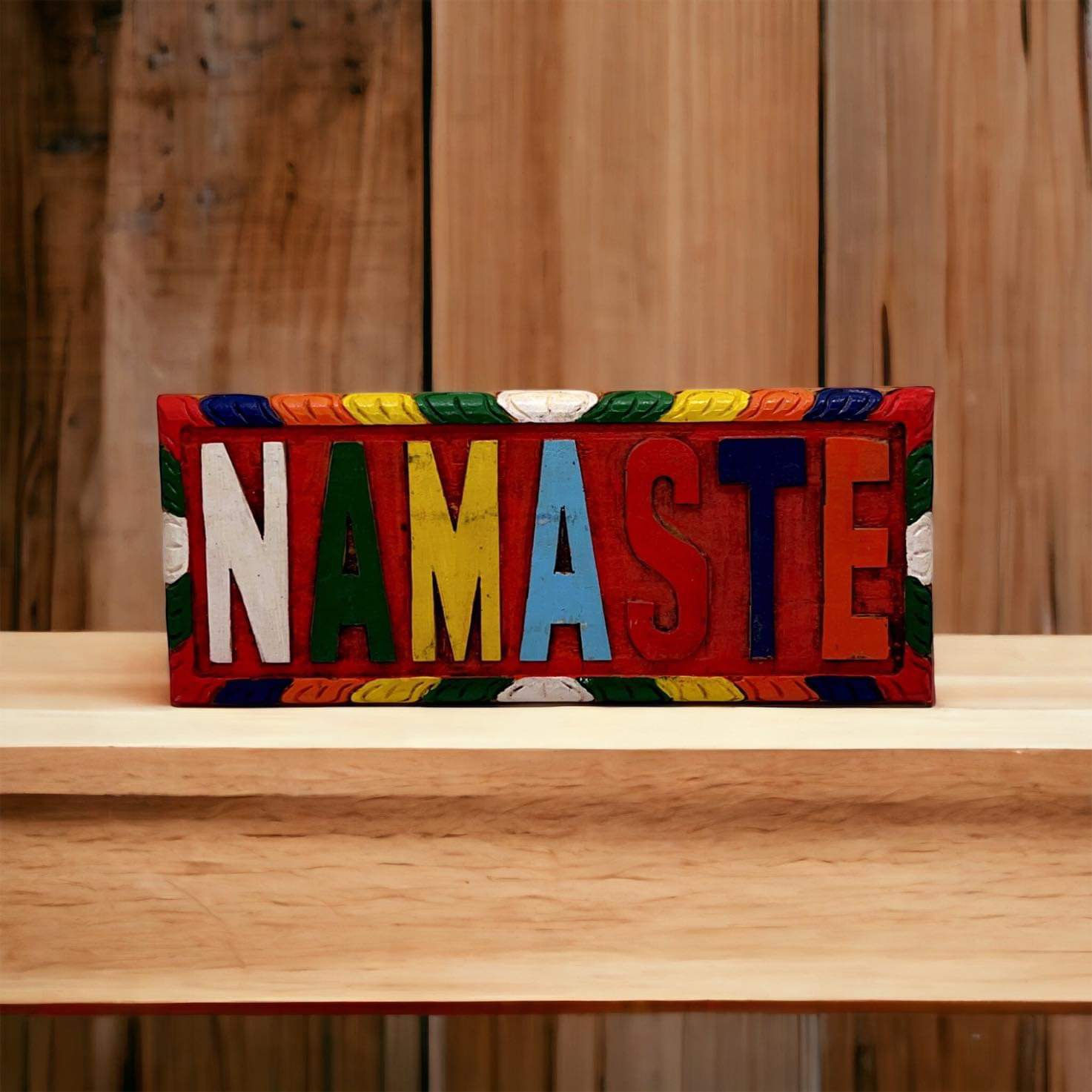 Wooden Namaste Sign