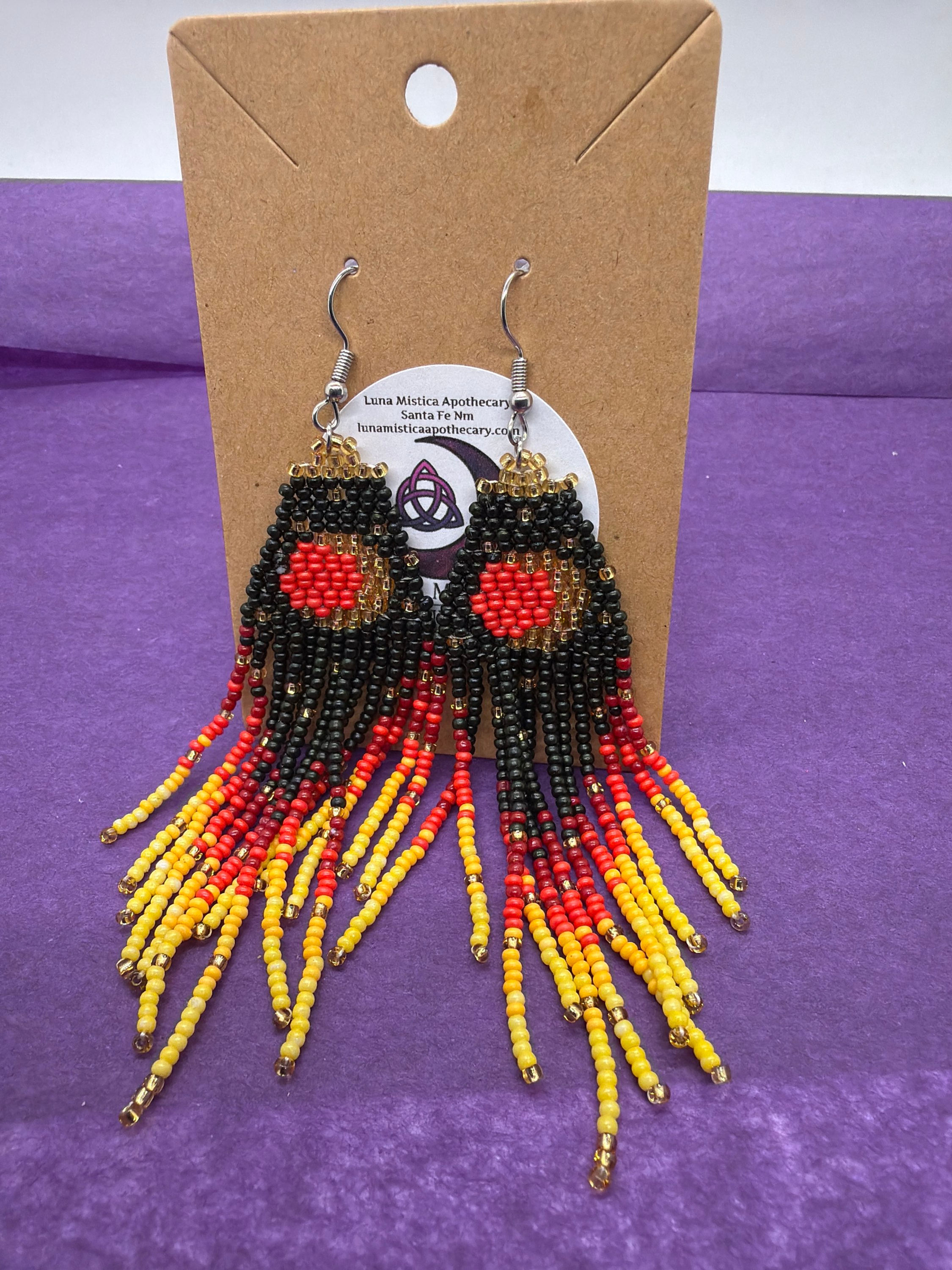 Eclipse Moon Beaded Earrings