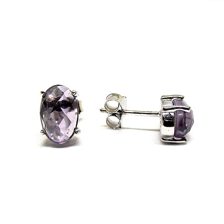 Miniatura: Pendientes plata de ley presión piedra sintética