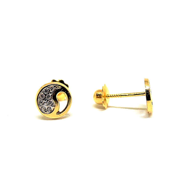 Miniatura: Pendientes oro 18 quilates rosca circonita
