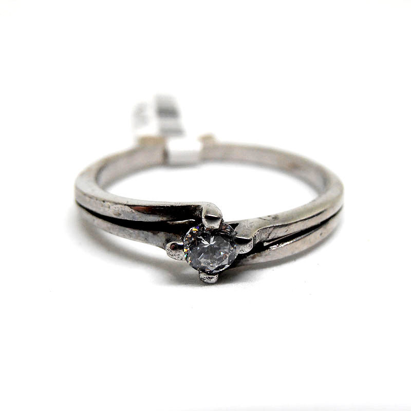 Sortija plata de ley circonita