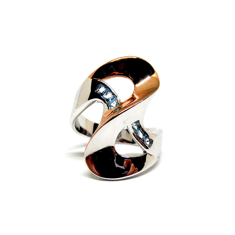 Sortija plata de ley circonita