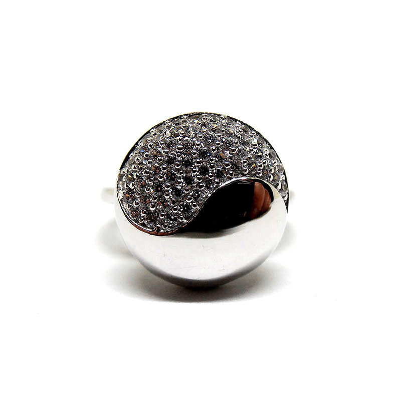 Sortija plata de ley circonita