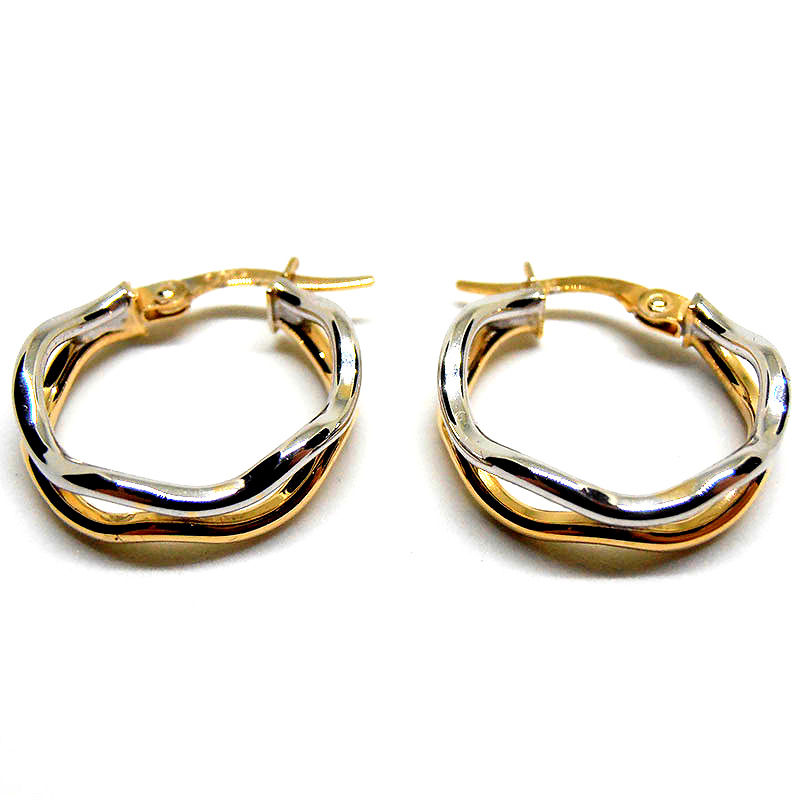 Pendientes oro 18 quilates combinado