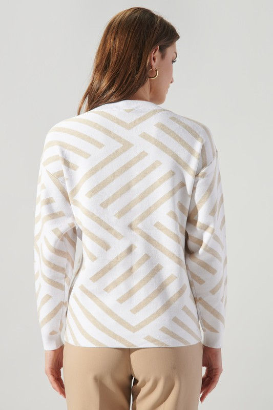 Miniatura: Pattern Crew Neck Sweater